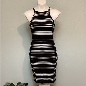 Women’s Black & White Striped Body-con Dress